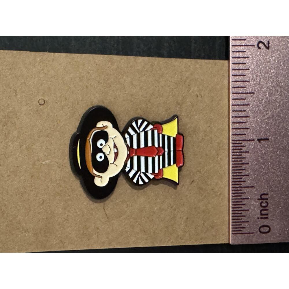 Hamburglar Enamel Lapel Pin McDonalds Mascot Black Yellow Red Cartoon 1 Inch